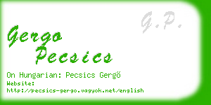 gergo pecsics business card