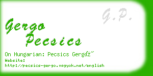 gergo pecsics business card